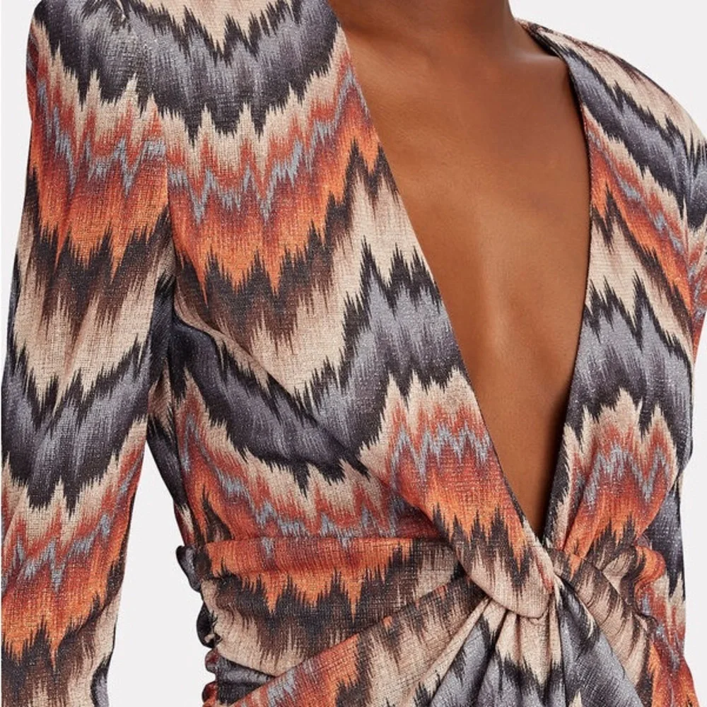 RONNY KOBO Stormy Knit Maxi Dress - Orange & Brown - Picture 6 of 12